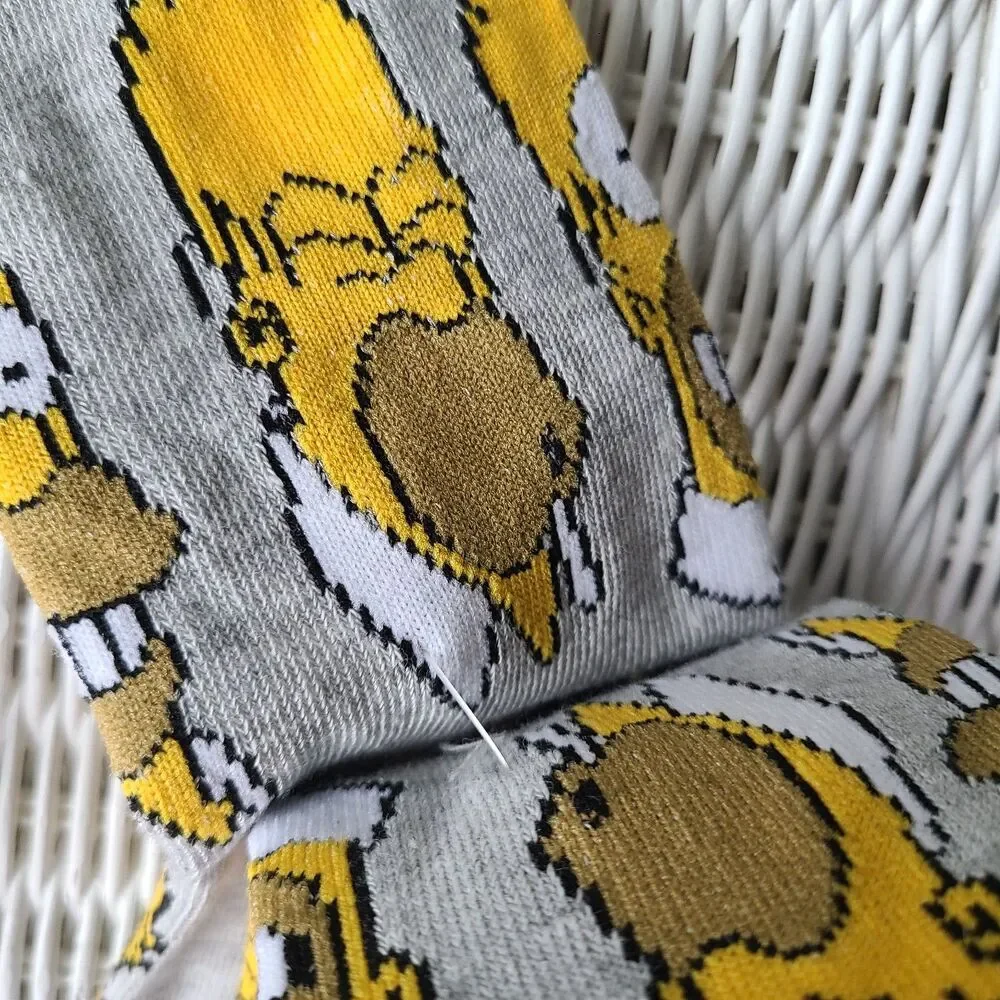 The Simpsons TV Show Bart and Homer Novelty Character Casual Crew Socks for Men